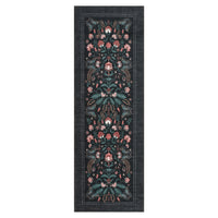 Garvee 2x6 Black Floral Runner Rug, Washable Non-Slip Kitchen Hallway Rug, Vintage Botanical Low Pile Carpet for Entryway Laundry Bathroom