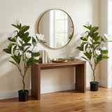 Garvee 2 Pack Artificial Magnolia Tree, 3.7 ft Tall Faux Magnolia Plant, White, Living Room Office Porch Decor - White