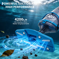 Garvee Cordless Pool Vacuum, 18.5 GPM Suction, 60 Min Runtime, Handheld Rechargeable Pool Cleaner with Telescopic Pole, Quick Charge for Above & Inground Pools, Spas & Hot Tubs