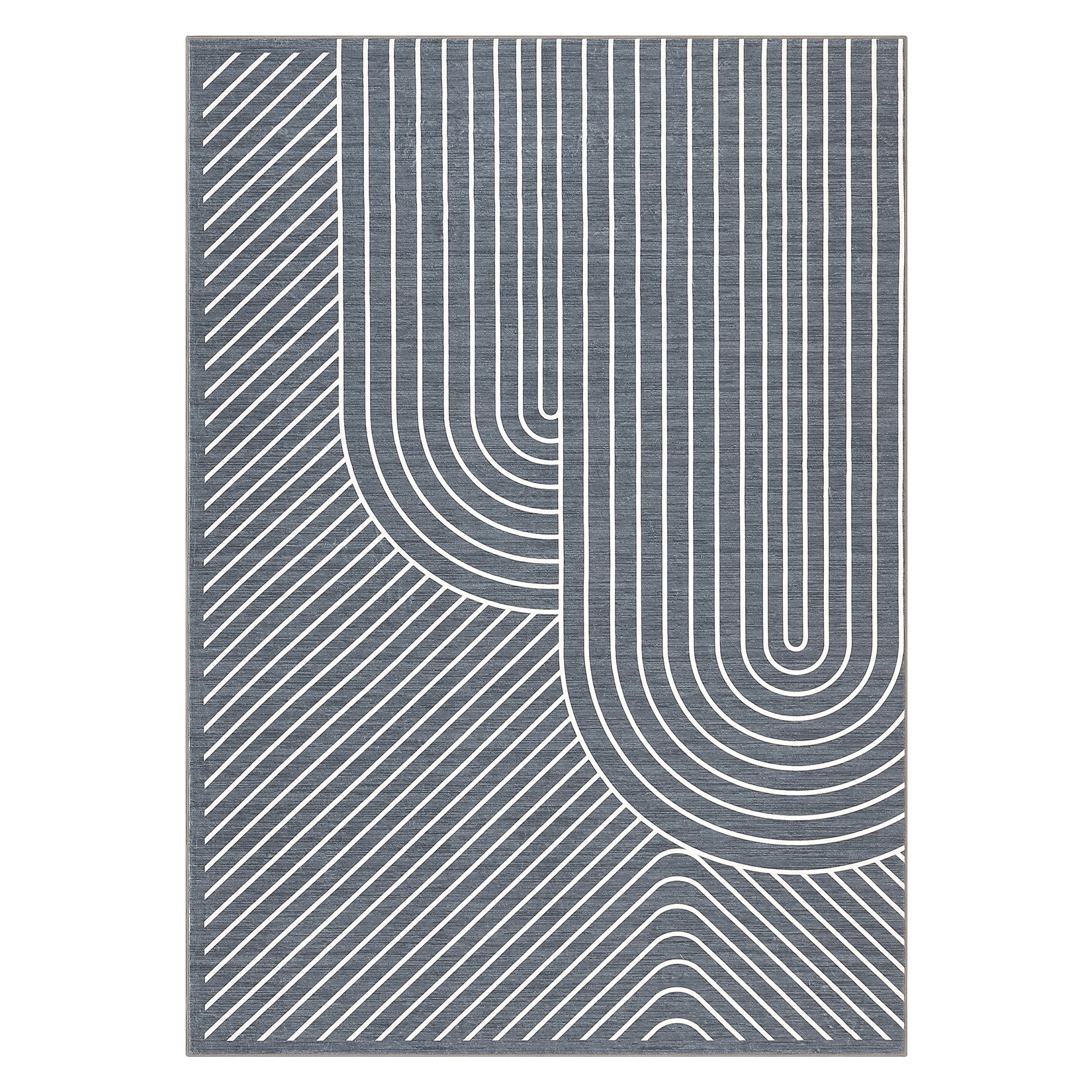 Garvee Large Washable Area Rug for Living Room Bedroom, Soft Non-Shedding Pearl Velvet, Neutral Modern Design