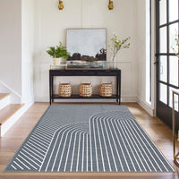 Garvee Large Washable Rugs for Living Room Bedroom, Soft Non-Shedding Pearl Velvet, Neutral Modern Design