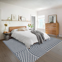 Garvee Large Washable Rugs for Living Room Bedroom, Soft Non-Shedding Pearl Velvet, Neutral Modern Design