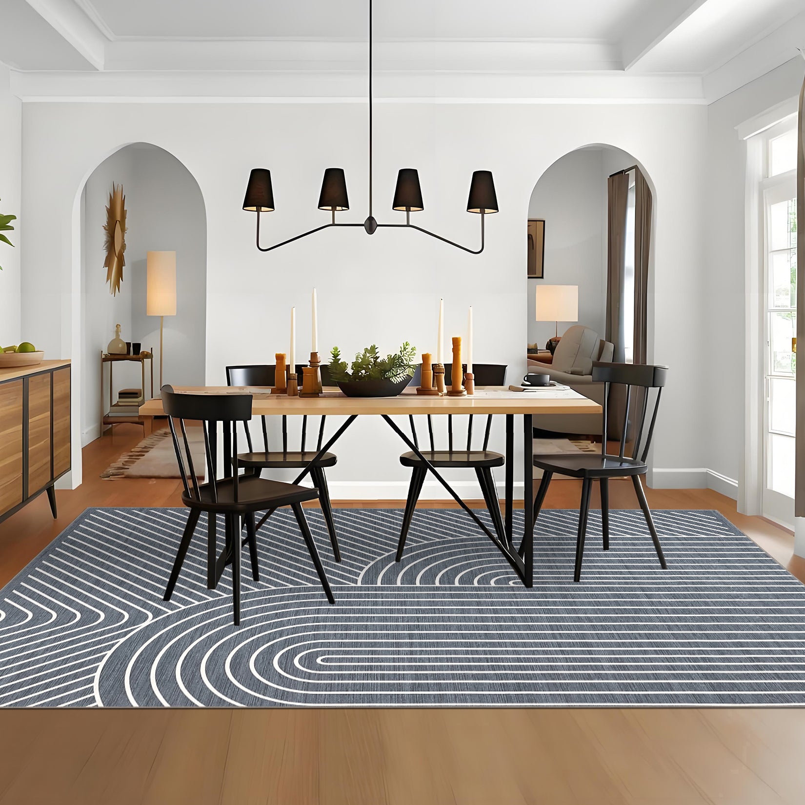 Garvee Large Washable Rugs for Living Room Bedroom, Soft Non-Shedding Pearl Velvet, Neutral Modern Design
