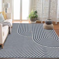 Garvee Large Washable Area Rug for Living Room Bedroom, Soft Non-Shedding Pearl Velvet, Neutral Modern Design