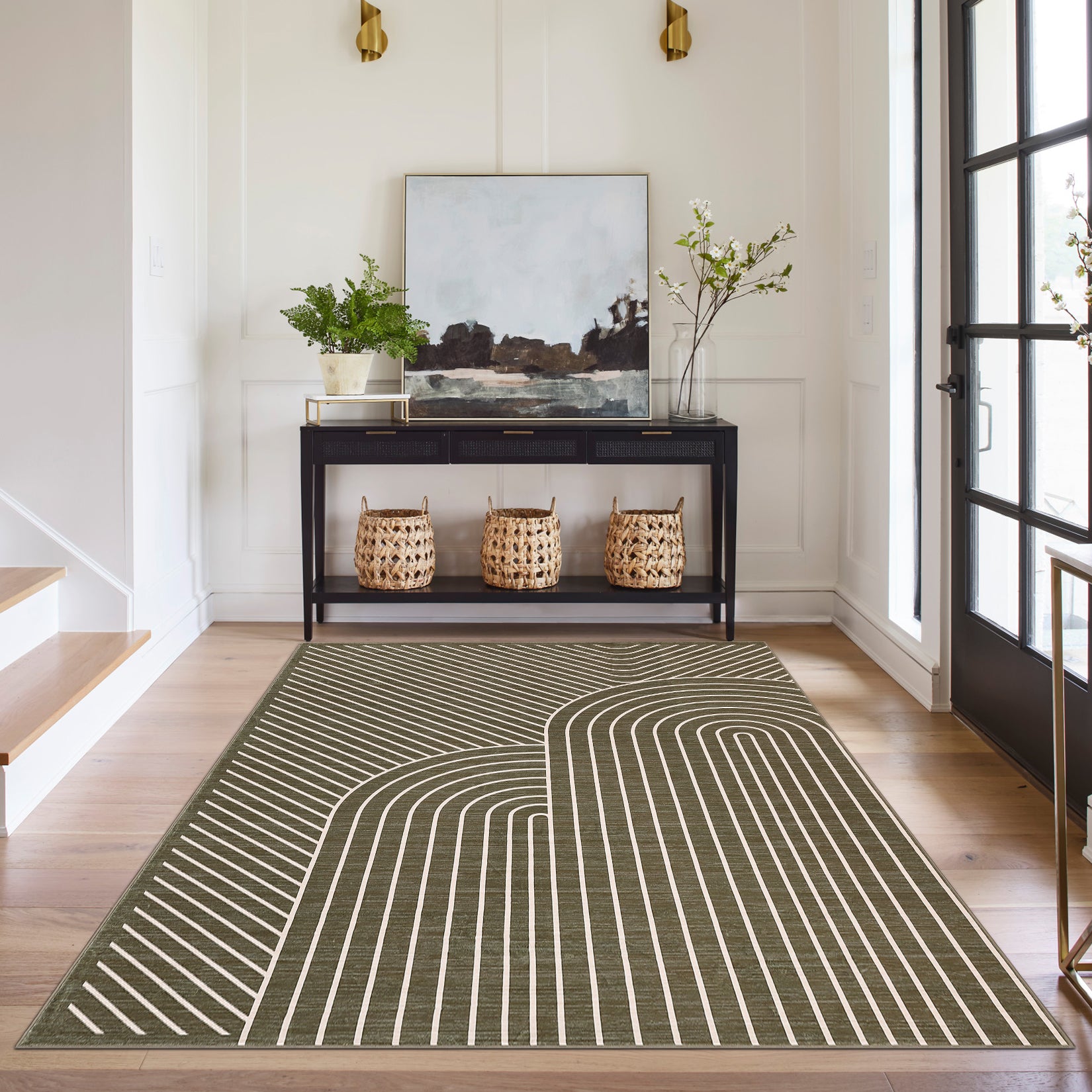 Garvee Washable Rug Low Pile Lightweight Indoor Area Rug with Non-Slip Backing for Living Room Bedroom Classroom Playroom