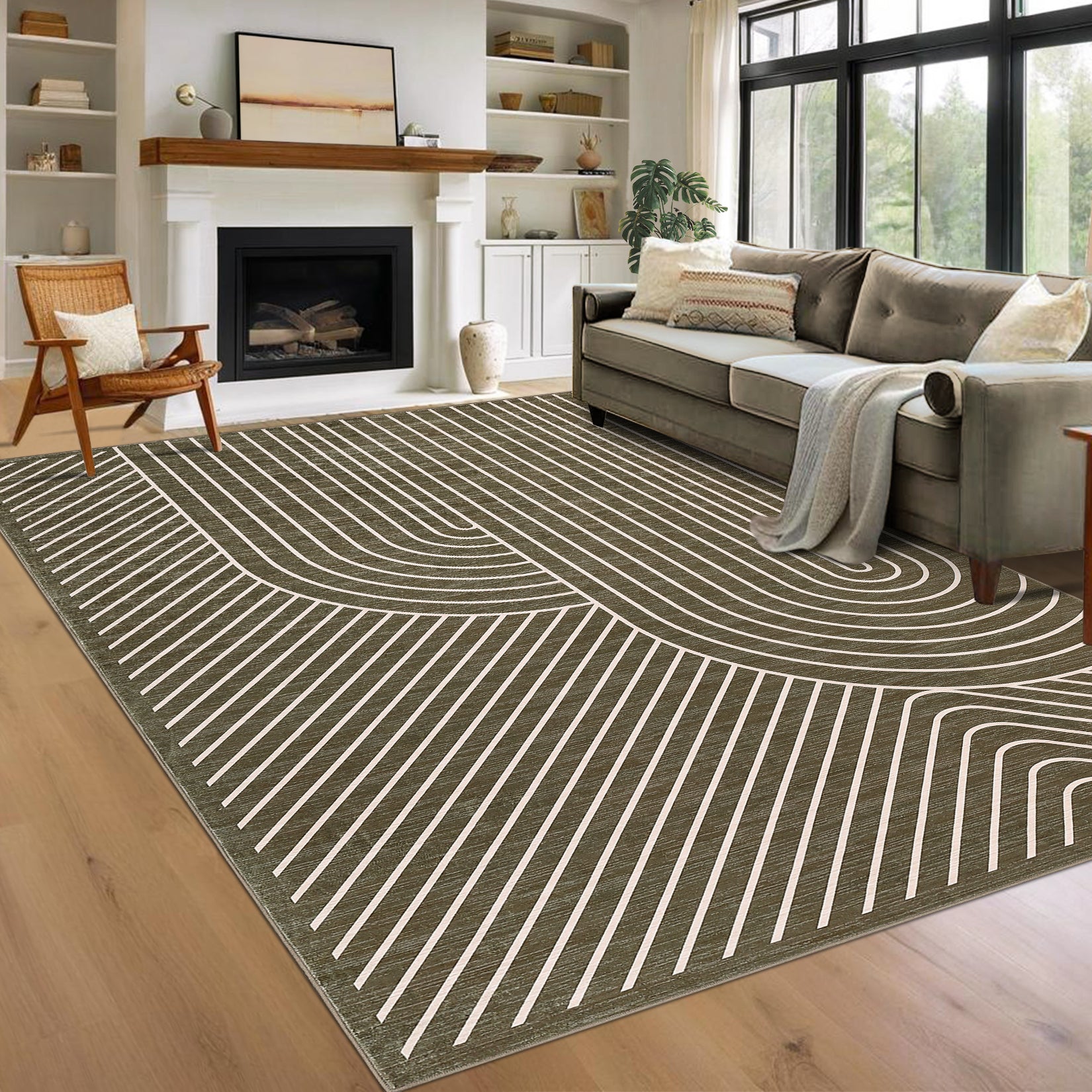 Garvee Washable Rug Low Pile Lightweight Indoor Area Rug with Non-Slip Backing for Living Room Bedroom Classroom Playroom