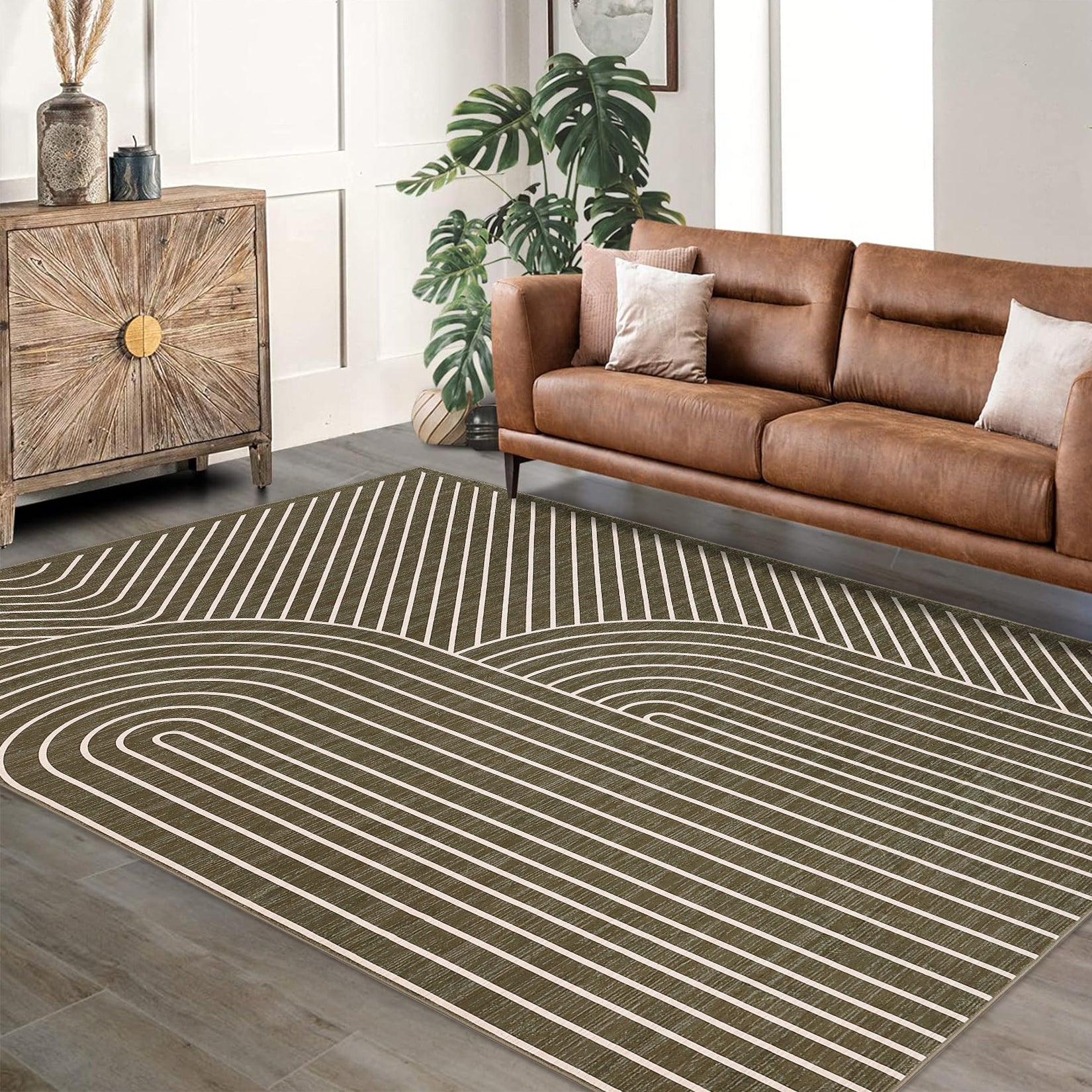 Garvee Washable Rug Low Pile Lightweight Indoor Area Rug with Non-Slip Backing for Living Room Bedroom Classroom Playroom