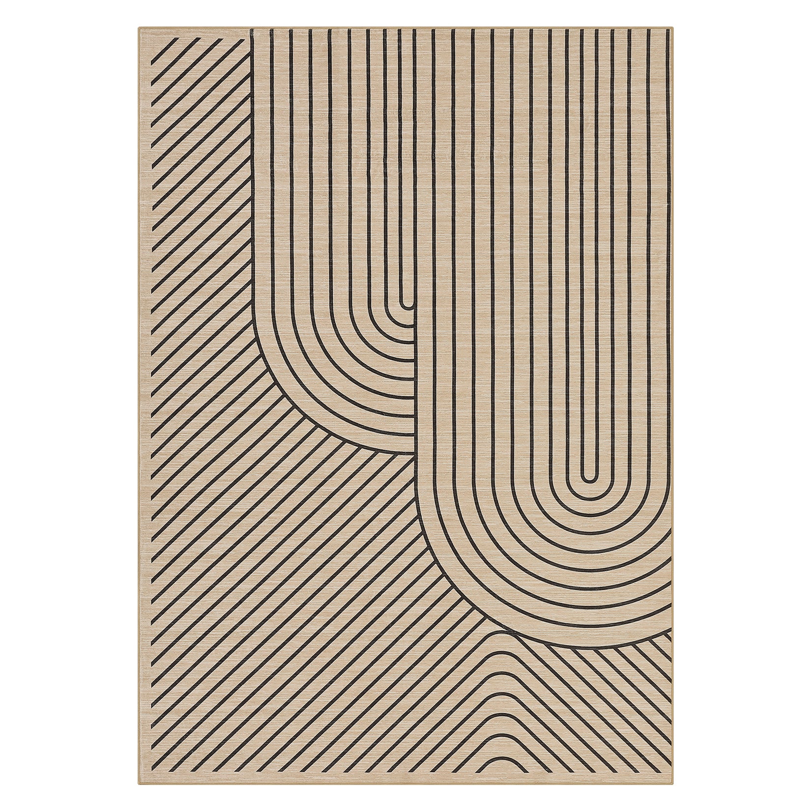 Garvee Large Washable Area Rug for Living Room Bedroom Soft Non-Shedding Natural Accent Carpet Neutral Color