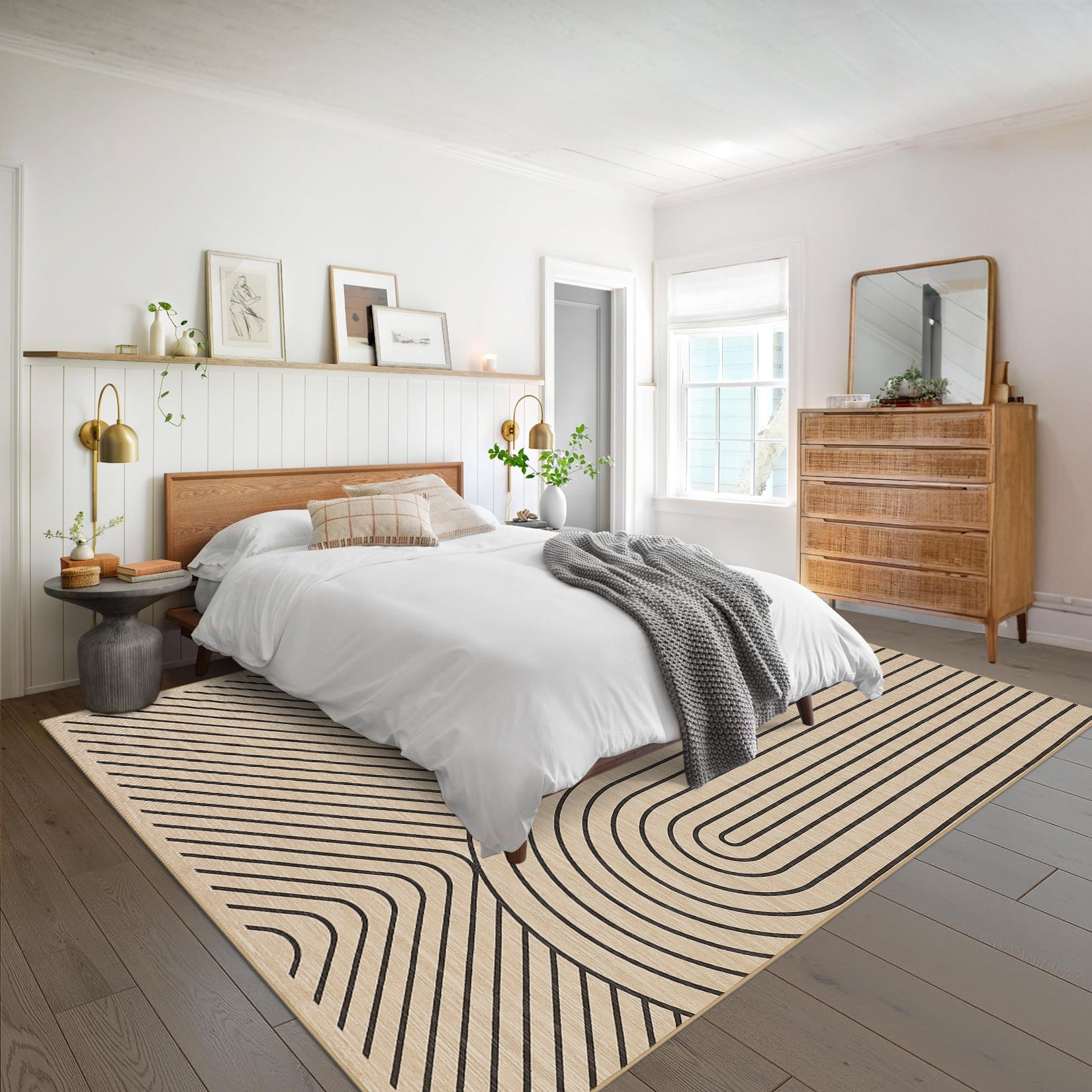 Garvee Washable Rug Low Pile Lightweight Indoor Carpet with Non-Slip Backing for Living Room Bedroom Playroom