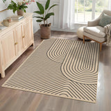 Garvee Area Rugs Machine Washable Foldable Carpet for Living Room Bedroom Kids Room Entryway Indoor Soft Floral Low-Pile - Coffee