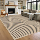 Garvee Large Washable Area Rug for Living Room Bedroom Soft Non-Shedding Natural Accent Carpet Neutral Color - Coffee
