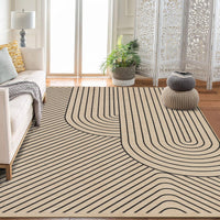 Garvee Large Washable Area Rug for Living Room Bedroom Soft Non-Shedding Natural Accent Carpet Neutral Color