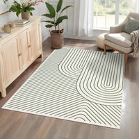 Garvee Large Washable Rugs for Living Room Bedroom, Soft Non-Shedding Pearl Velvet, Neutral Modern Design