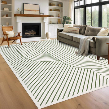 Garvee Large Washable Area Rug for Living Room Bedroom, Soft Non-Shedding Natural Accent Carpet, Neutral Color, Modern Low Pile