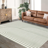 Garvee Large Washable Area Rug for Living Room Bedroom, Soft Non-Shedding Pearl Velvet, Neutral Modern Design