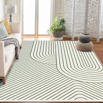 Garvee Area Rugs Machine Washable Foldable Carpet for Living Room Bedroom Kids Room Entryway Indoor Soft Floral Low-Pile Pearl Velvet