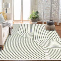Garvee Large Washable Rugs for Living Room Bedroom, Soft Non-Shedding Pearl Velvet, Neutral Modern Design