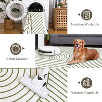 Garvee Large Washable Rugs for Living Room Bedroom, Soft Non-Shedding Pearl Velvet, Neutral Modern Design