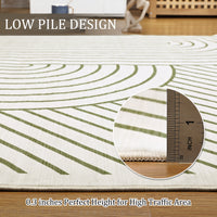 Garvee Large Washable Rugs for Living Room Bedroom, Soft Non-Shedding Pearl Velvet, Neutral Modern Design