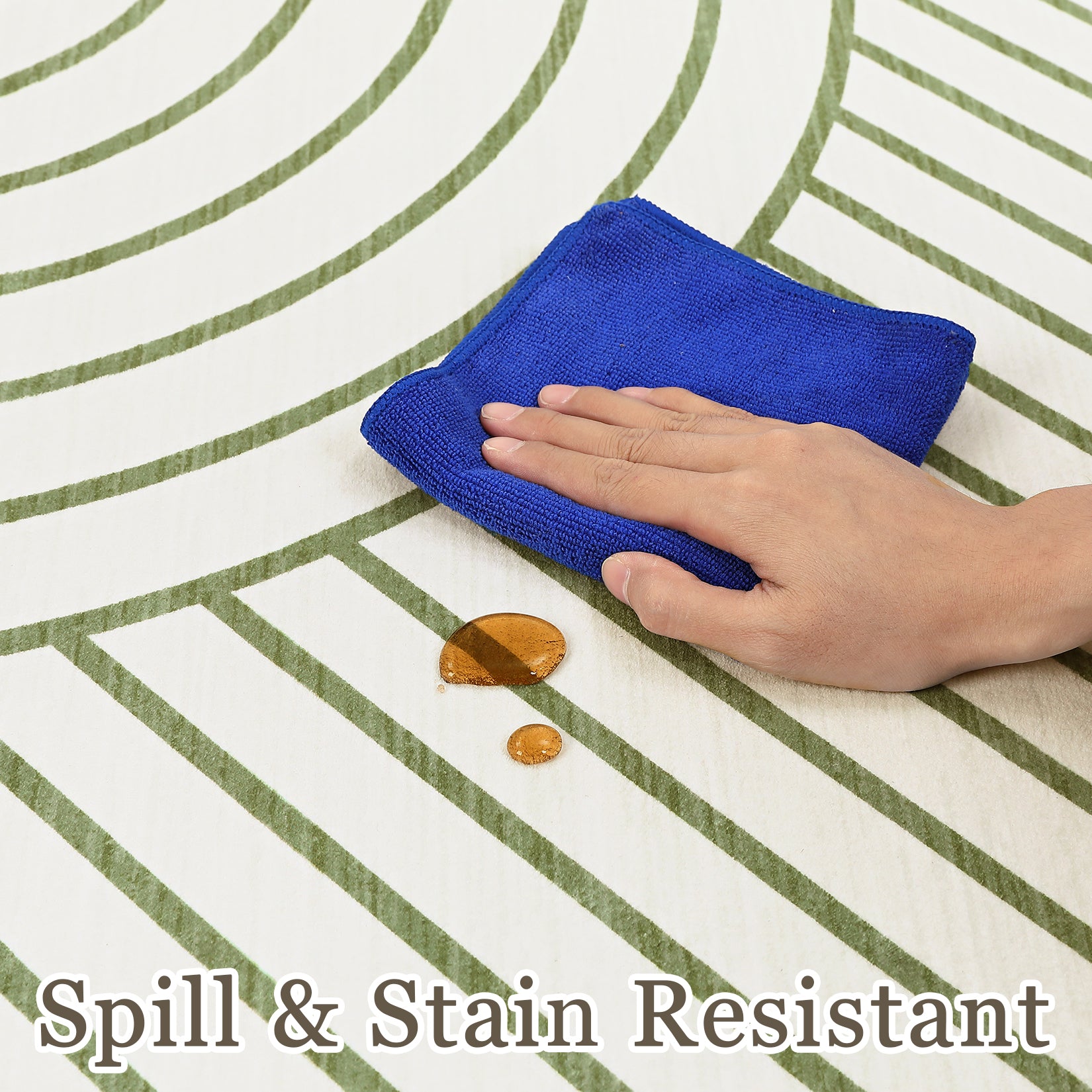 Garvee Large Washable Rugs for Living Room Bedroom, Soft Non-Shedding Pearl Velvet, Neutral Modern Design