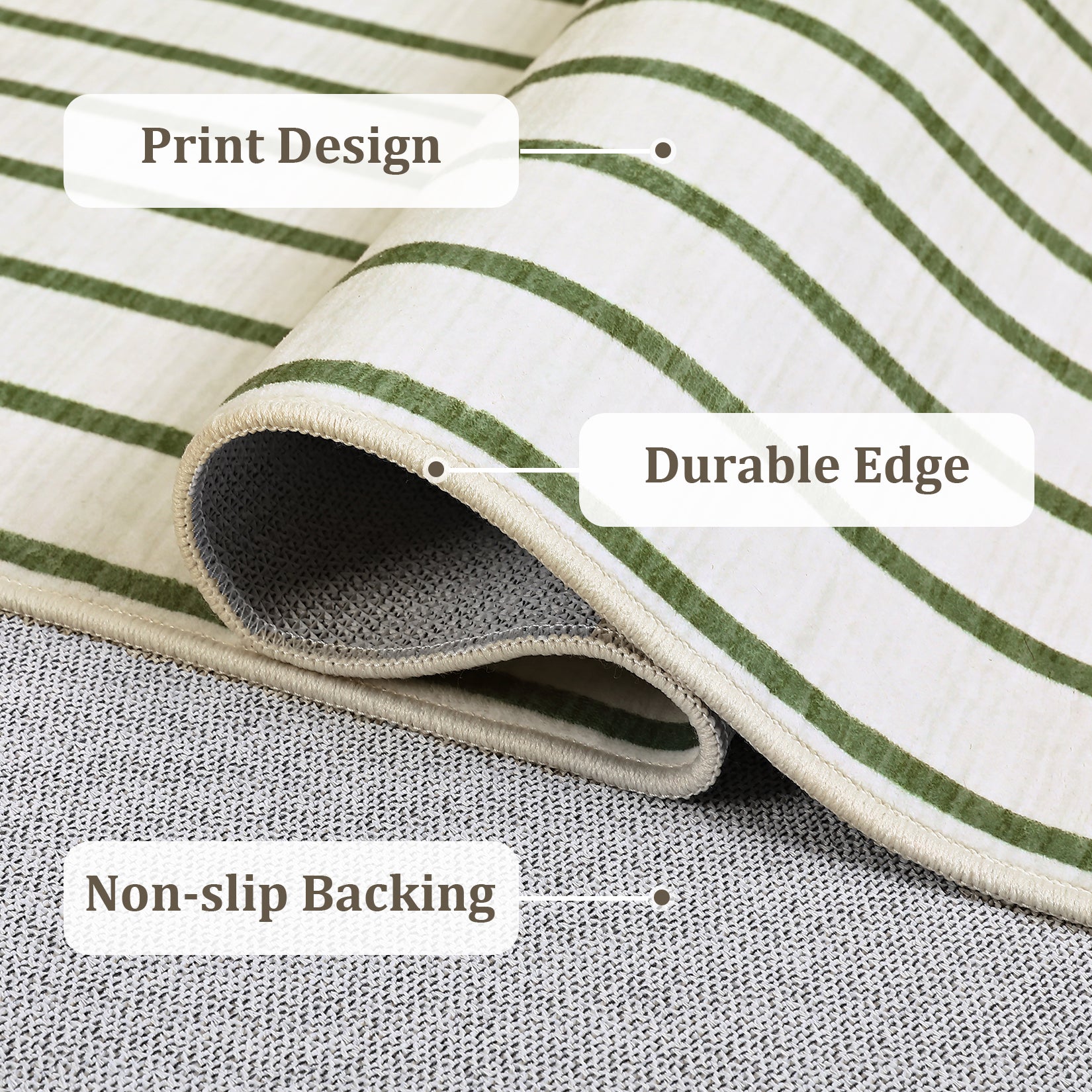 Garvee Large Washable Rugs for Living Room Bedroom, Soft Non-Shedding Pearl Velvet, Neutral Modern Design