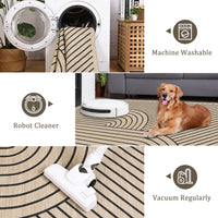 Garvee Large Washable Area Rug for Living Room Bedroom Soft Non-Shedding Natural Accent Carpet Neutral Color