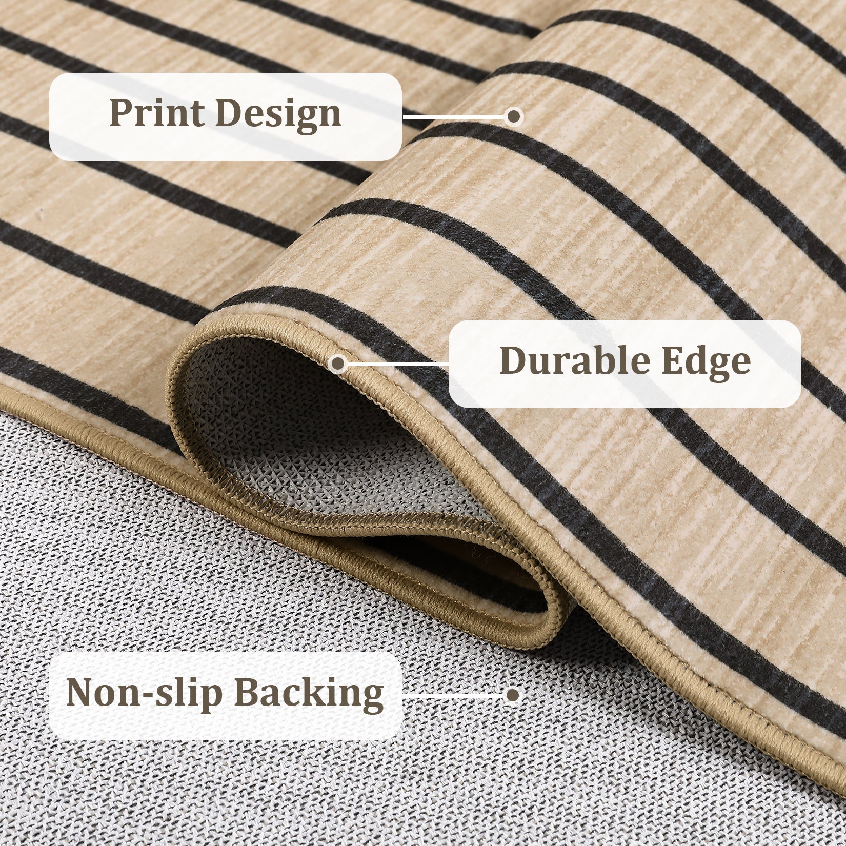 Garvee Large Washable Area Rug for Living Room Bedroom Soft Non-Shedding Natural Accent Carpet Neutral Color