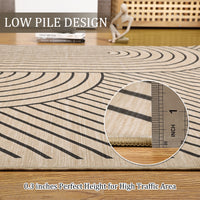 Garvee Large Washable Area Rug for Living Room Bedroom Soft Non-Shedding Natural Accent Carpet Neutral Color