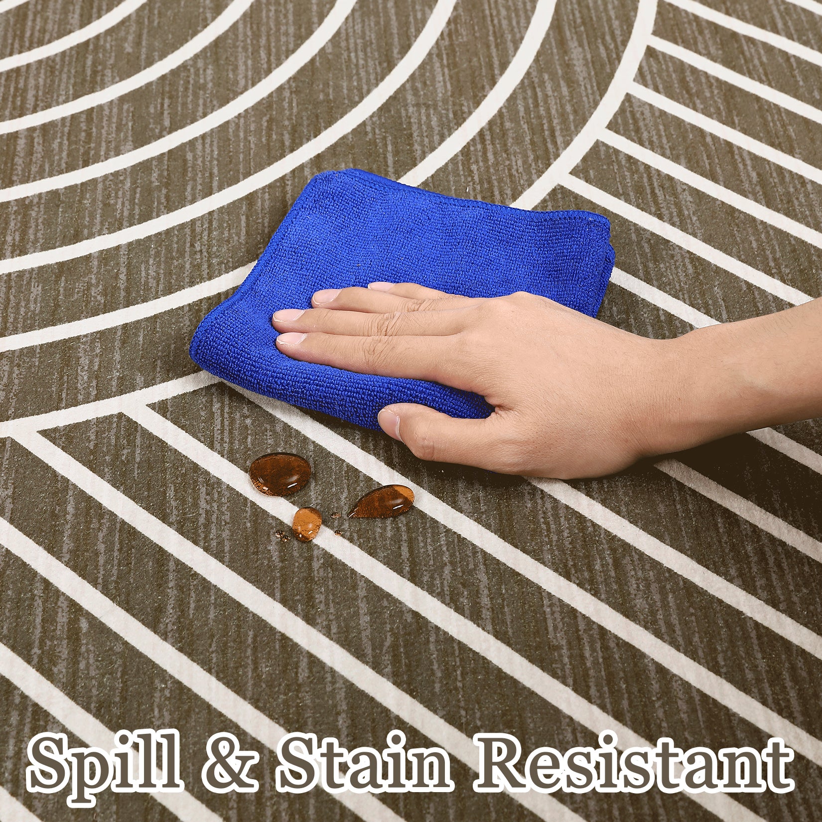 Garvee Washable Rug Low Pile Lightweight Indoor Area Rug with Non-Slip Backing for Living Room Bedroom Classroom Playroom