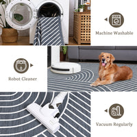 Garvee Large Washable Area Rug for Living Room Bedroom, Soft Non-Shedding Pearl Velvet, Neutral Modern Design