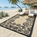 Garvee Waterproof Reversible Outdoor Rug 8x10ft - Large Plastic Straw Mat for Patio, Deck, Porch, RV, Camping, Backyard, Balcony - Easy-Clean, Weather Resistant - Black Coffee - Black Coffee