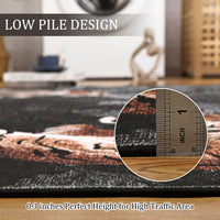 Garvee 5' x 7' Tiger Floral Area Rug, Washable Non-Slip Low-Pile Animal Print Rug for Living Room, Bedroom & Office, Dark Gray