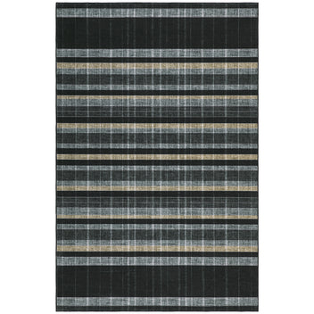 Garvee Checkered Area Rug 8x10, Washable Non Slip Plaid Rug for Living Room, Bedroom, Dining Room, Black, Ultra Thin Low Pile