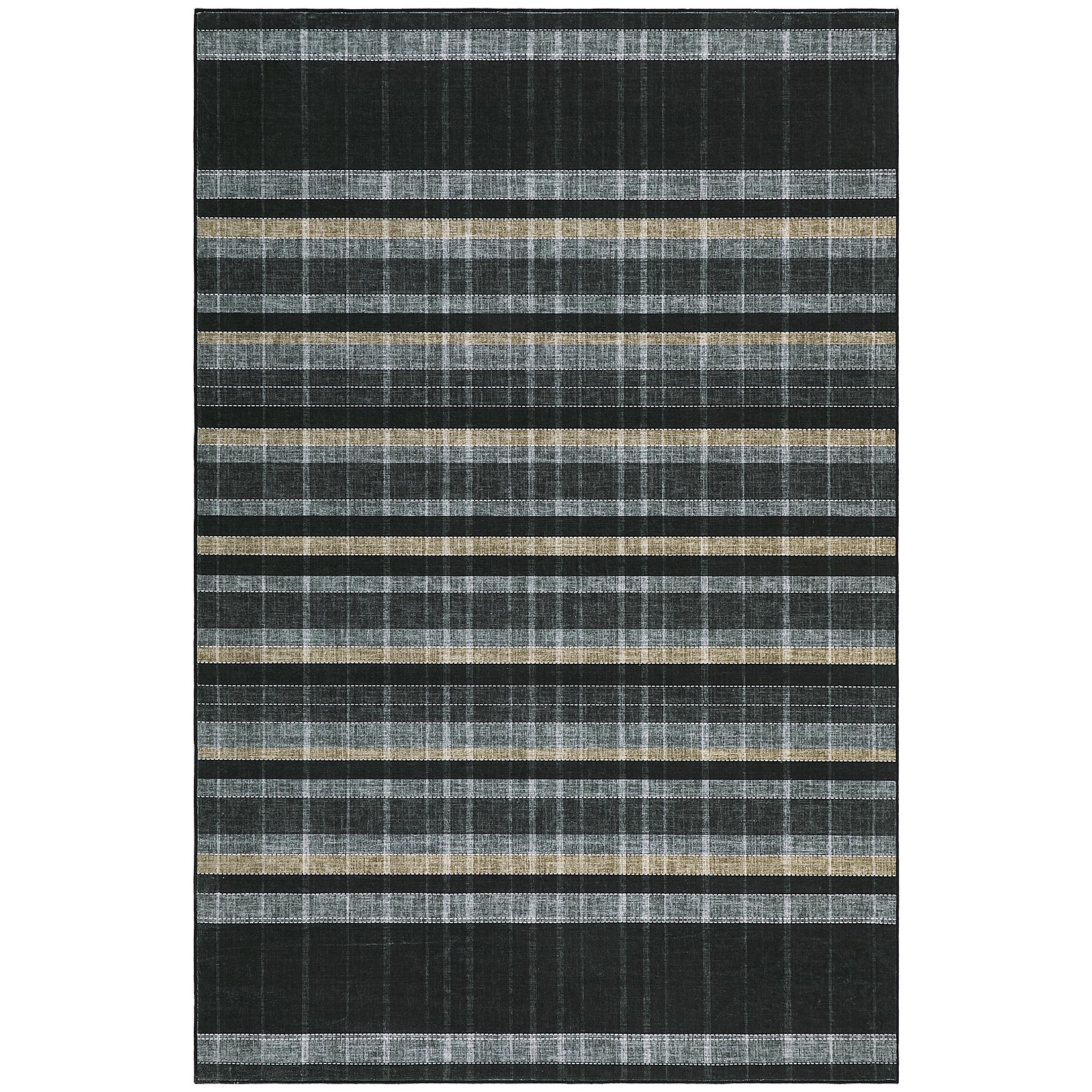 Garvee Checkered Area Rug 5x7, Washable Non Slip Plaid Rug for Living Room, Bedroom, Dining Room, Black