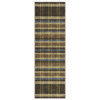 Garvee Plaid Washable Runner Rug 2x6 Soft Non Slip Kitchen Rug Brown Modern Checkered Textured Entryway Rug Low Pile Stain Resistant