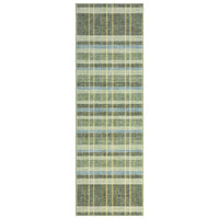 Garvee 2x6 Green Plaid Runner Rug Washable Non Slip Low Pile Kitchen Hallway Entryway Carpet Soft Farmhouse Checkered Rug