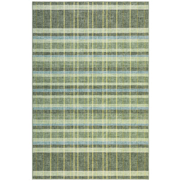 Garvee Green 8x10 Area Rug Washable Non Slip Low Pile Plaid Checkered for Living Room Dining Room Bedroom Office Large Home Decor