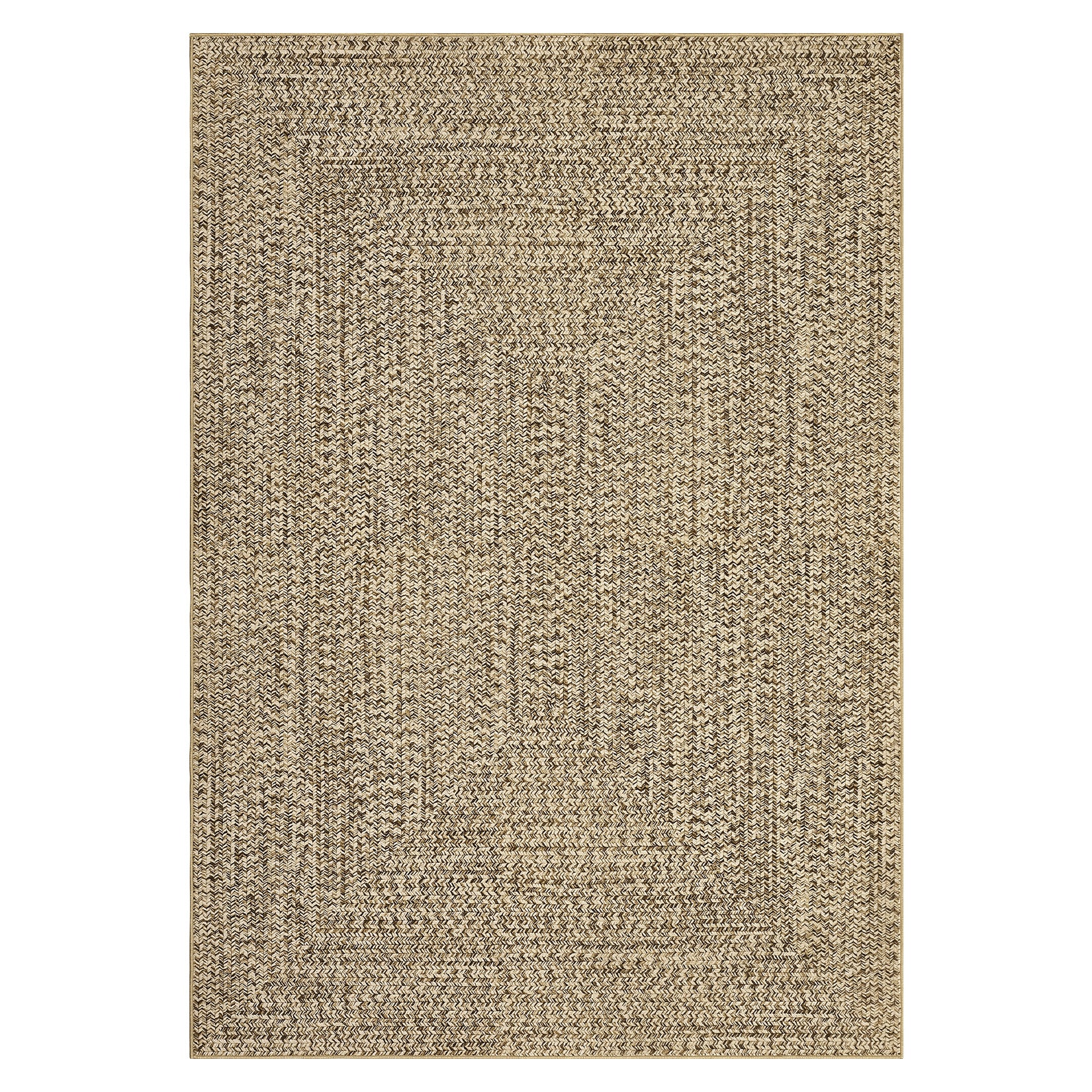 Garvee Washable Area Rugs Beige Yellow 5x7 Rug Non Slip Modern Soft Braided Print for Living Room Bedroom