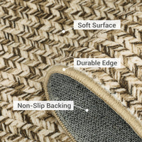 Garvee Beige Yellow 4x6 Washable Non Slip Rug Printed Braided Low Pile Rug Solid Printed Weaving Floor Cover Stain Resistant Indoor Carpet for Living Room Bedroom Home Office