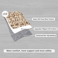 Garvee Beige Yellow 4x6 Washable Non Slip Rug Printed Braided Low Pile Rug Solid Printed Weaving Floor Cover Stain Resistant Indoor Carpet for Living Room Bedroom Home Office