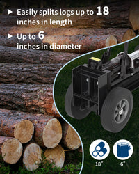 Garvee 12 Ton Manual Log Splitter, Hydraulic Wood Splitter with 9.8" Rubber Tires and Dual Speed Pump