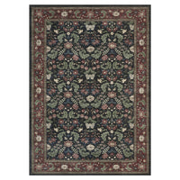 Garvee 8' x 10' Black Garden Floral Area Rug, Washable Non-Slip Low-Pile Large Vintage Botanical Rug for Living Room & Dining Room