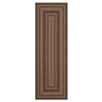 Garvee 2' x 6' Easy Jute Indoor Outdoor Runner Rug, Washable Non-Slip Braided-Print Low-Pile Rug for Hallway, Entryway, Kitchen & Covered Patio, Orange/Brown
