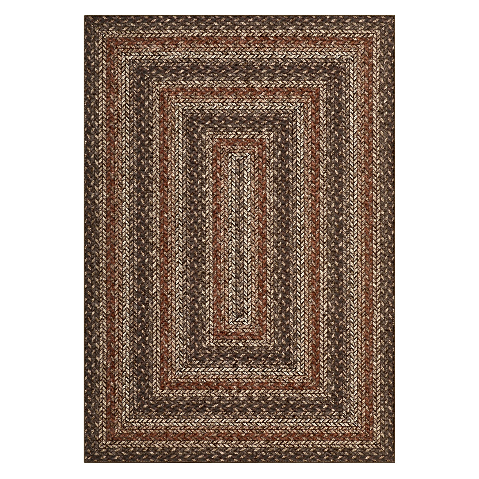Garvee Easy Jute 4x6 Outdoor Rug Washable Non Slip Braided-Print Neutral Rugs for Living Room Ultra-Thin Non-Shedding Foldable Carpet Indoor Outdoor Farmhouse Rug for Bedroom Kitchen Porch