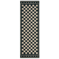 Garvee 2' × 6' Checkerboard Runner Rug, Machine Washable Non-Slip Low-Pile Rug for Hallway, Kitchen & Entryway, Black