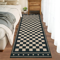 Garvee 2' × 6' Checkerboard Runner Rug, Machine Washable Non-Slip Low-Pile Rug for Hallway, Kitchen & Entryway, Black