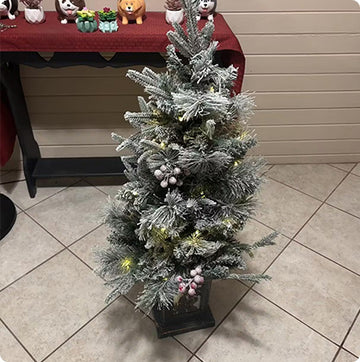 flocked christmas tree