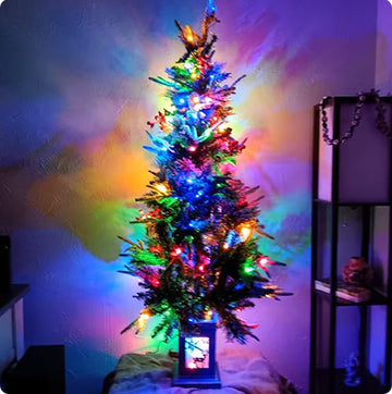 flocked christmas tree prelit