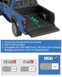 GARVEE Quad 4-Fold Soft Folding Truck Bed 6.5ft Tonneau Cover Compatible for 2015-2023 Ford F150 Black
