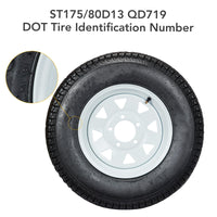 ST175-80D13 2Pk Trailer Tires, 13" Rims, 5 Lug, Load C 6PR - GARVEE